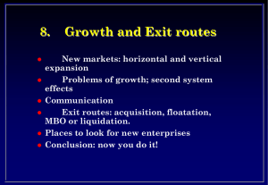 8. Growth and Exit routes New markets