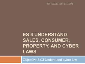 ES 6 UNDERSTAND SALES, CONSUMER, PROPERTY, AND