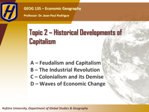 Topic 2 - Historical Developments of Capitalism
