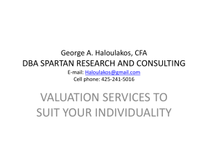 George A. Haloulakos, MBA, CFA DBA Spartan Research