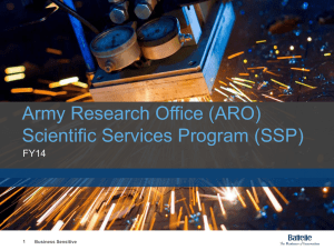 (ARO) Scientific Services Program (SSP)