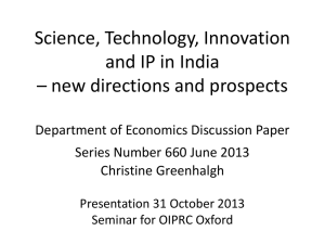 Innovation and IP in India * what