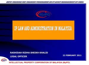 IP Law and Administration in Malaysia