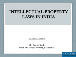 INTELLECTUAL PROPERTY LAWS IN INDIA by Mr Koshy
