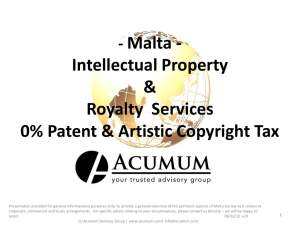 Malta Tax Efficient Intellectual Property & Royalty