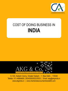 Cost of Doing Business in India