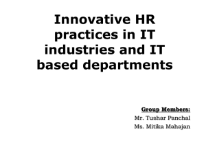 Innovative HR practices in IT industries and IT based departments