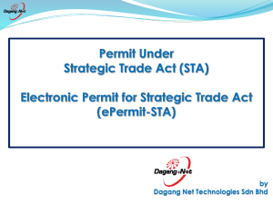 Application of ePermit (STA) Pre
