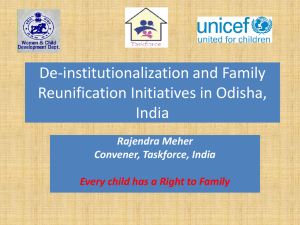 Deinstitutionalization and Family Reunification Project for Children