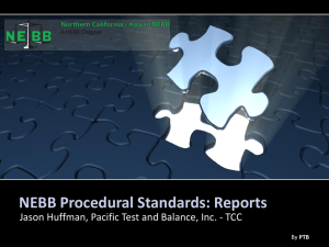 NEBB Procedural Standards: Reports - Northern California
