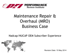 MRO Business Case - Nadcap OEM Experience