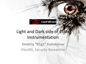 Presentation "Light and Dark side of Code Instrumentation"