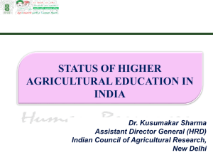 Status of Higher Agricultural Education in India