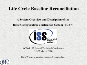 Life Cycle Baseline Reconciliation
