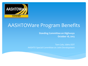 AASHTOWare Program Benefits (SCOH)