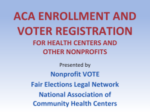 ACA Enrollment and Voter Registration PPT