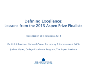 Lessons from the Aspen Prize for Community College