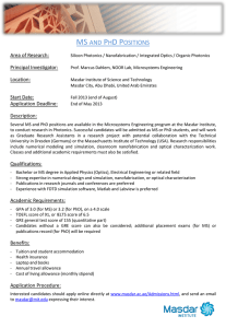 MS and PhD Positions Area of Research