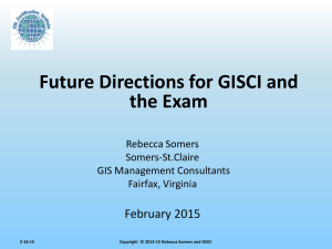 Future Directions for GISCI & the Exam NC 2_25_15