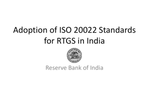 Adoption of ISO 20022 Standards for RTGS in India