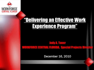 Delivering an Effective Work Experience Program