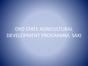 OYO STATE AGRICULTURAL DEVELOPME NT