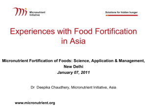Experiences with Food Fortification in Asia