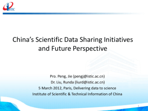 China`s Scientific Data Sharing Initiatives and Future Perspective