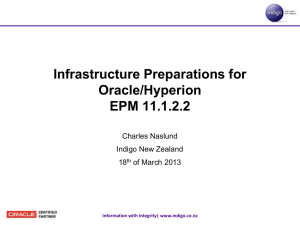 Infrastructure Preparations for Hyperion EPM 11.1.2.2