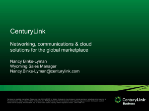 CenturyLink Solutions for the Global Marketplace, Nancy Binks