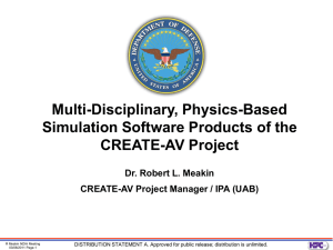 Multi-Disciplinary, Physics-Based Simulation Software Products of