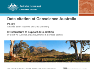 Data citation at Geoscience Australia The journey so far.