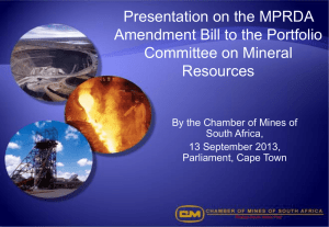 COM Presentation - To Parliament on MPRDA AB