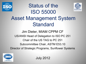 ISO 55000 Asset Management Dieter 2012 07 12