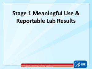 ELR Meaningful Use - Council of State and Territorial Epidemiologists