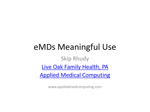 eMDs Meaningful Use - Applied Medical Computing
