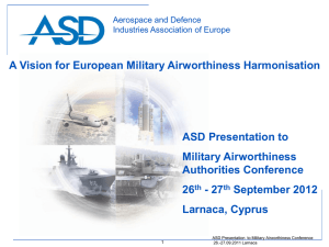 ASD Vision for European Military Airworthiness Harmonisation