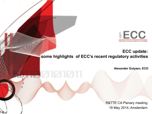 ECC update: some highlights of ECC`s recent regulatory
