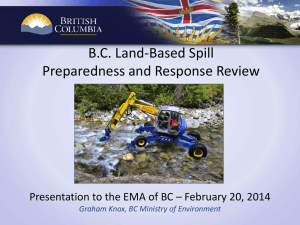 Graham Knox – MOE Land Based Spill Review EMA of BC