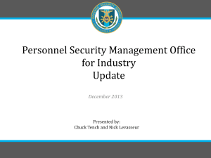 PSMO-I Overview and Updates Briefing December 2013