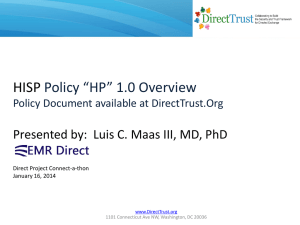 DirectTrust HISP Operations Policy Jan 16 2014