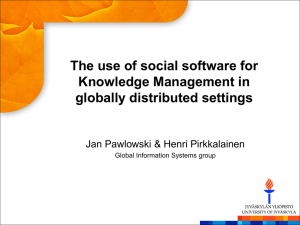 The use of social software for Knowledge Management in globally