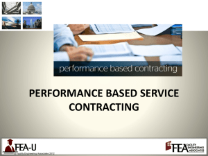 Performance Based Contracting - Facility Engineering Associates