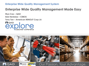 Enterprise Wide Quality Management System