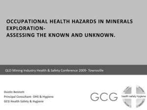 Occupational Health Hazards in Minerals Exploration