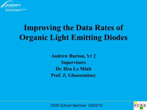 Improving the Data Rates of Organic Light Emitting Diodes