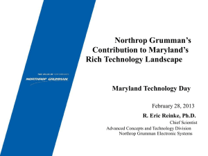 Northrop Grumman`s Contribution to Maryland`s Rich Technology