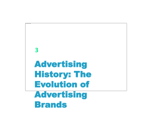 Chapter 3 The History of Advertising & Brand Promotion