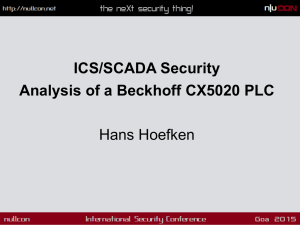 ICS/SCADA Security - Analysis of a Beckhoff CX5020 PLC