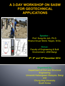 a 3-day workshop on sasw for geotechnical applications